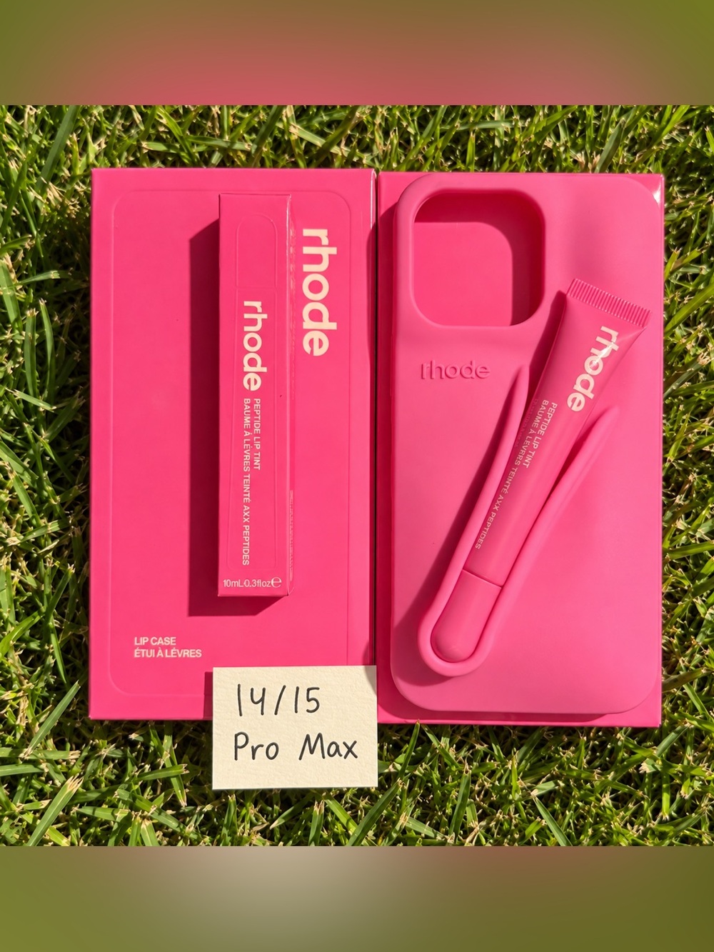 RHODE Pink Silicone iPhone Case with Matching Lip Tint